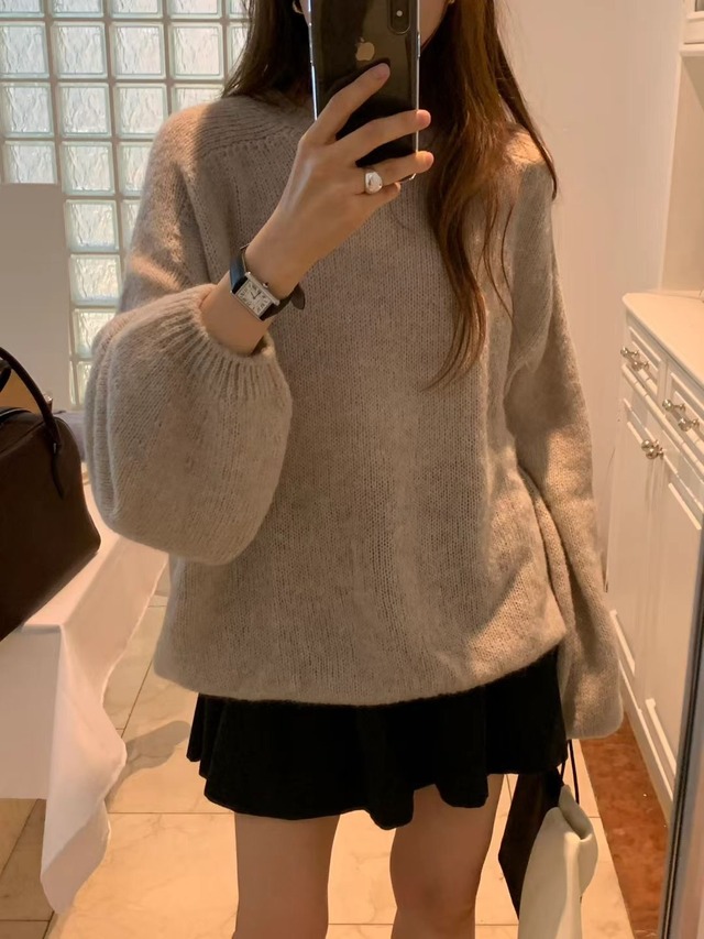 (OUNCE) balloon mohair  knit / 2color