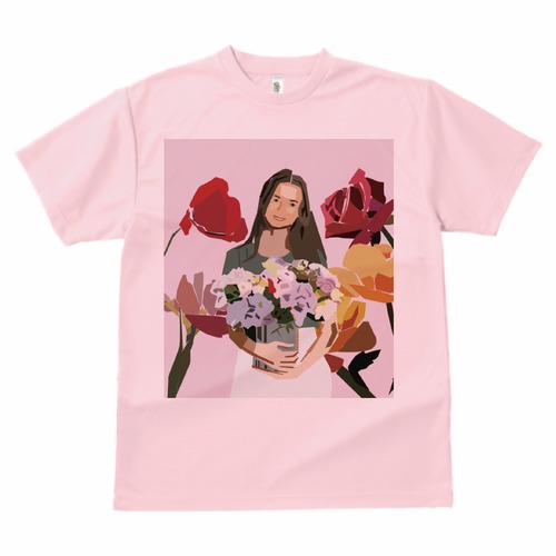 花束を持つ人のTシャツ