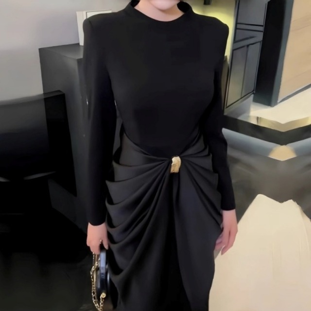 ノワール ドレープ ワンピース 238224