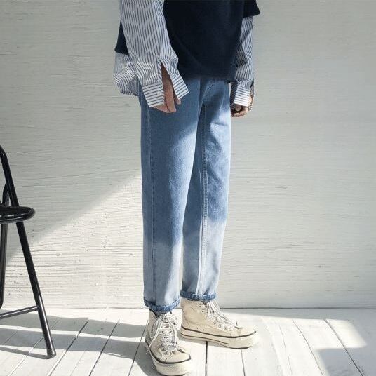 全2色 デニムパンツ ジーパン ロールアップ カジュアル