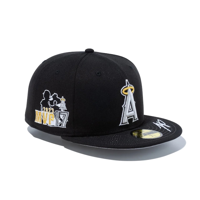 NEW ERA 59FIFTY/5950 Shohei Ohtani American League MVP & Home Runs Leaders ロサンゼルス・エンゼルス ブラック × ホワイト　日本正規品