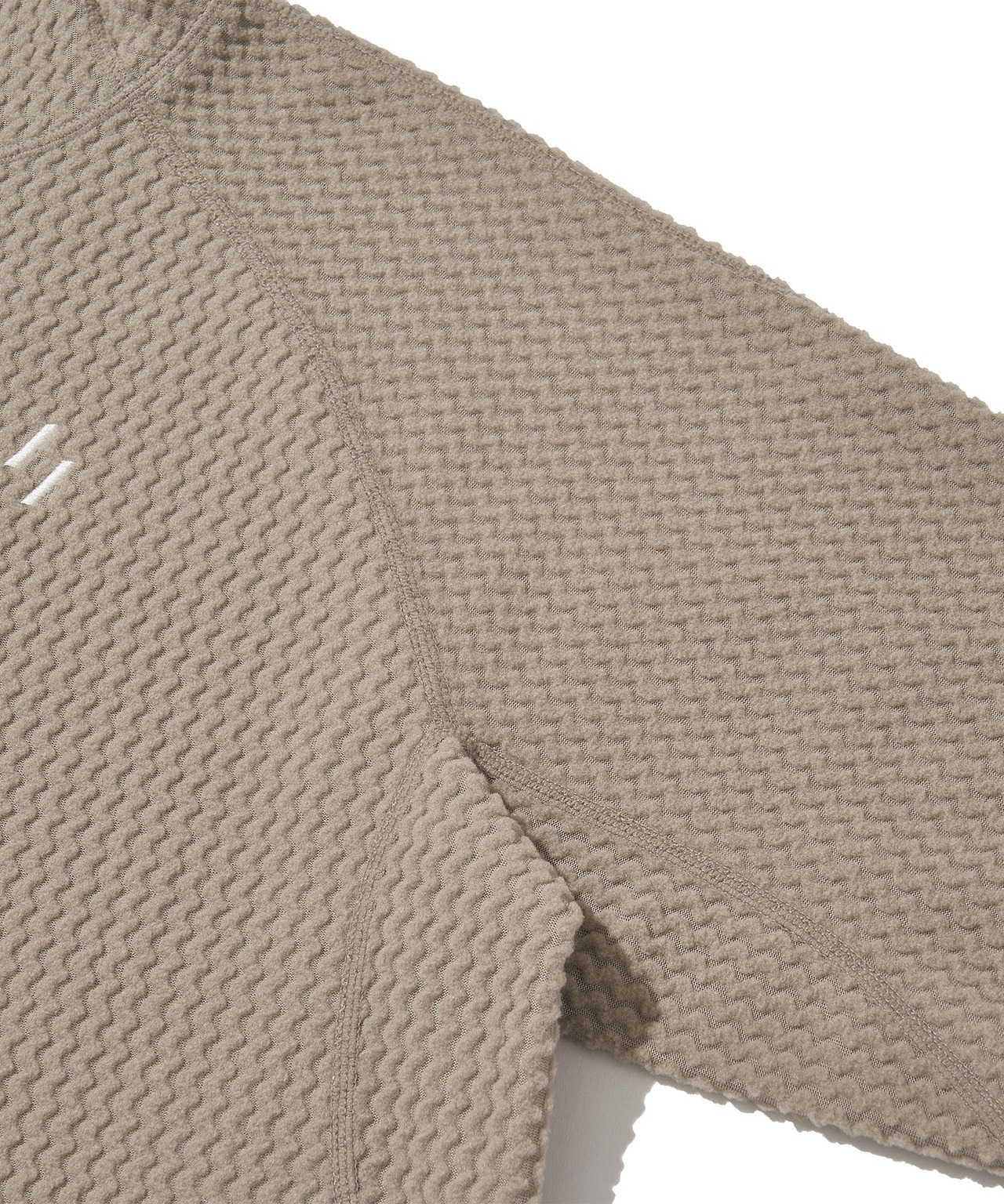 CALORA FLEECE HOODED PULLOVER_BEIGE