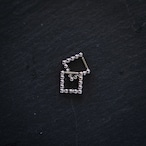 ワンタッチピアス スクエアボール サージカルステンレス SUS304