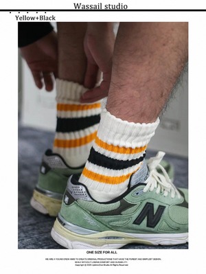 Retro Line Crew Socks / レトロラインクルーソックス