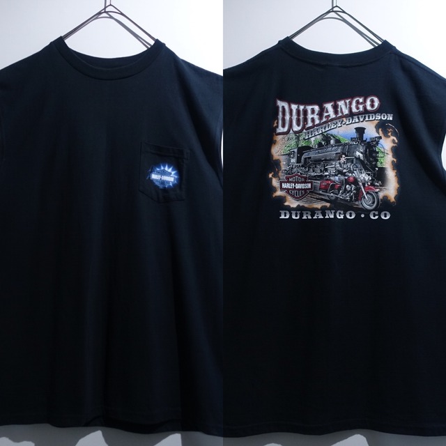 "Harley Davidson" Black Print No sleeve Shirt