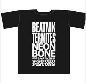 BEATNIK TERMITES & NEON BONE JAPAN TOUR 2023 来日記念T/SH  BLACK