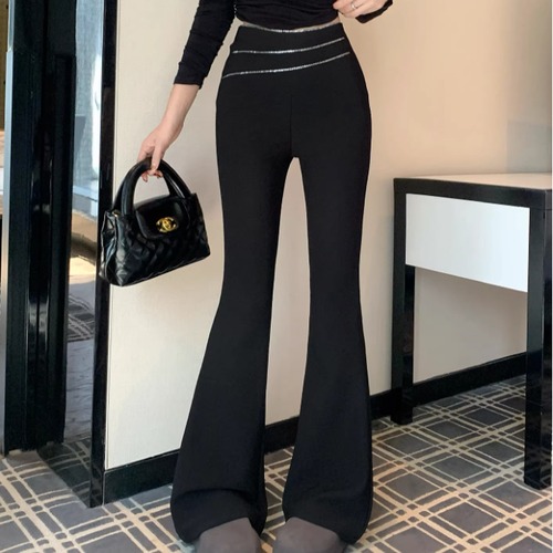 バイアスラインウエストフレアパンツ ・13787