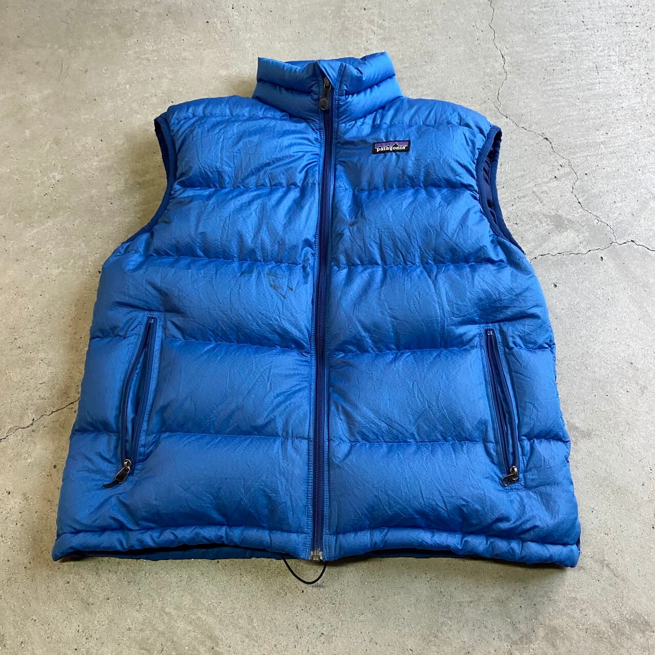 patagonia パタゴニア ダウンベスト メンズL相当 古着 ブルー 青