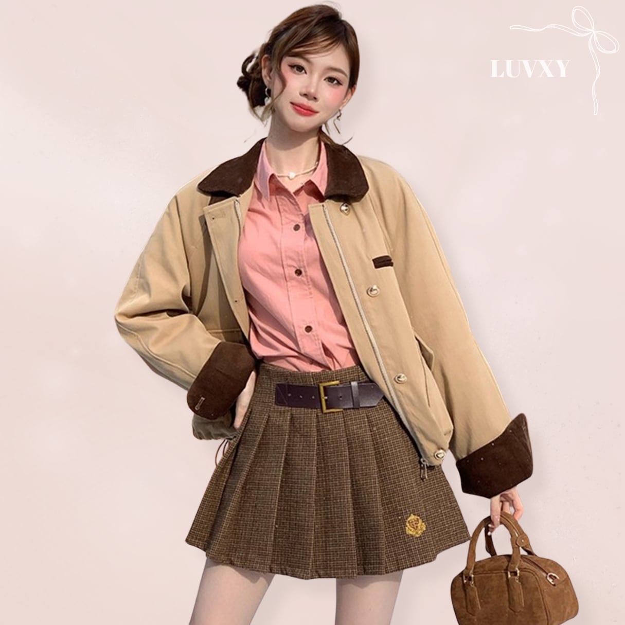 クラシックバイカラーショートジャケット ♥LA215