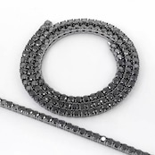 【Ice130】Black Moissanite Tennis Chain Necklace(4mm)