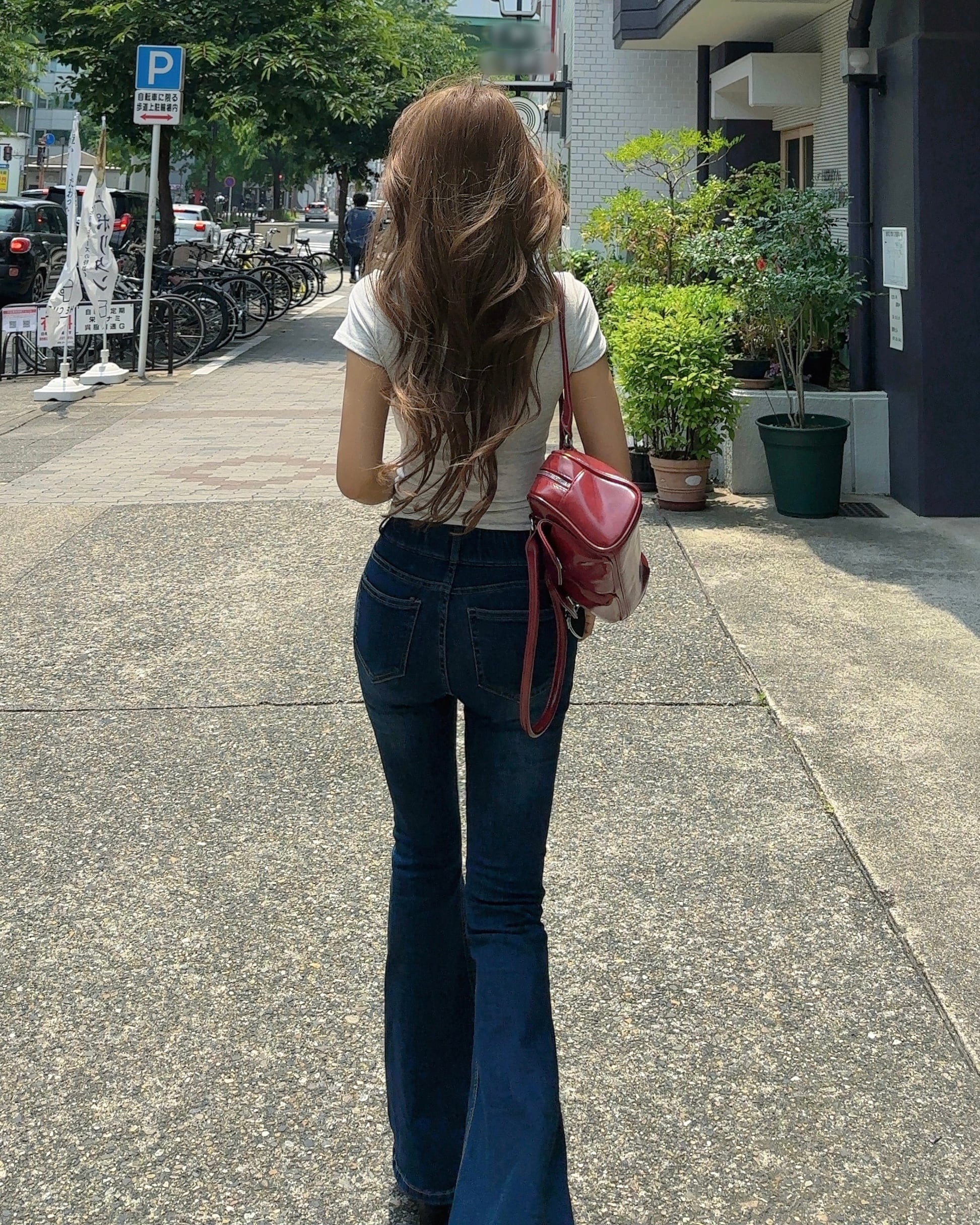 再入荷/ベージュ】SU high-waist flare denim | GIENGE［ジーアング］