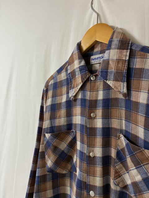 1970's Check Pattern Flannel Long Sleeve Shirt