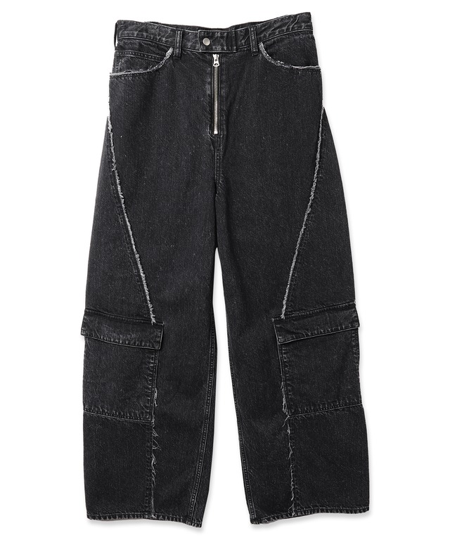 【LAST1】  SWITCHING CARGO DENIM PANTS(BLK)