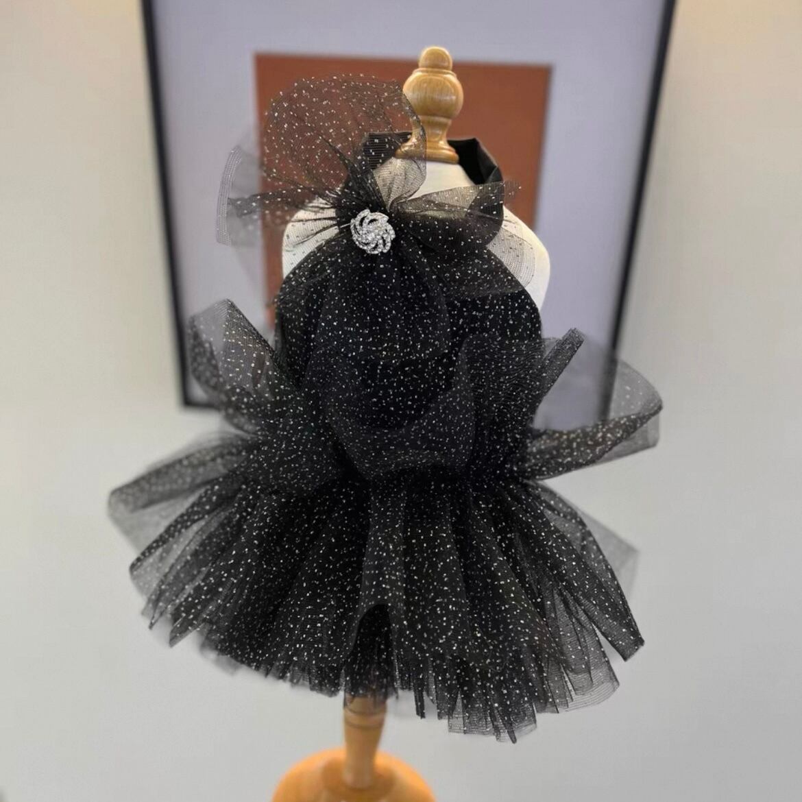 ブラックチュールレースワンピース 00406