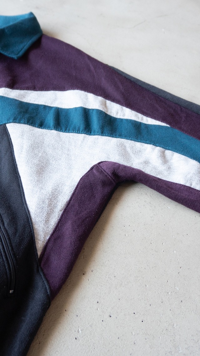 "SPRINT" '90s vintage Color block zip top sweat