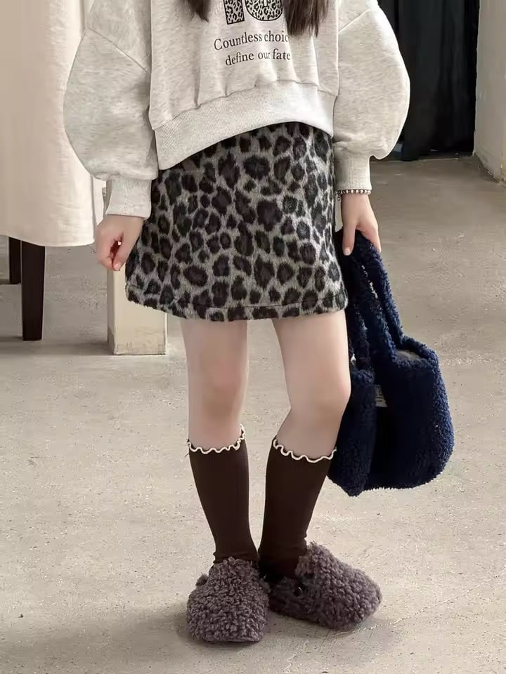 インパン付きレオパードタイトミニスカート
