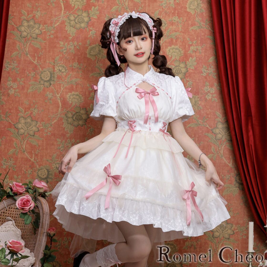 Tie.Me 26SS twinkle star frill button-up Tee color:WHITE,PINK size 
