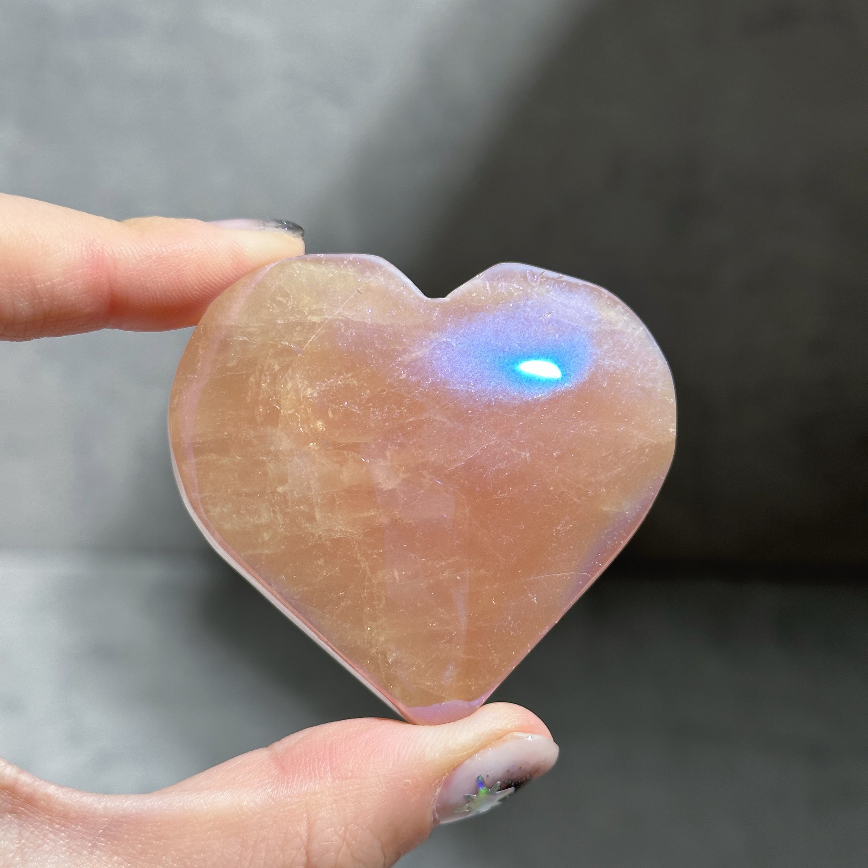 エンジェルオーラハートローズクォーツ 178g 天然石 パワーストーン エンジェルオーラローズクォーツ ハート42♡Angel Aura Rose Quartz