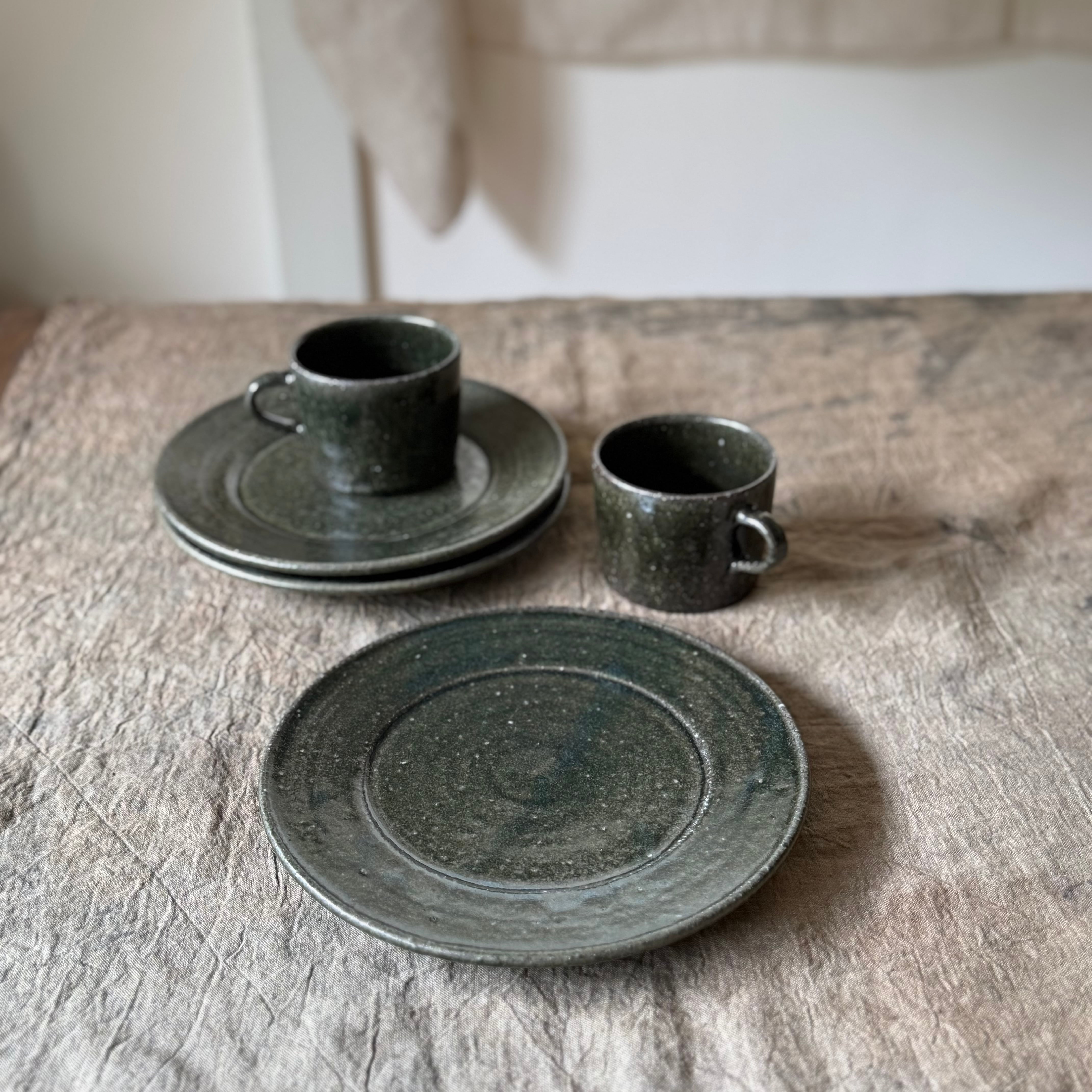 叶谷真一郎 7寸幅広リム皿 黒翠 | gallery 一白