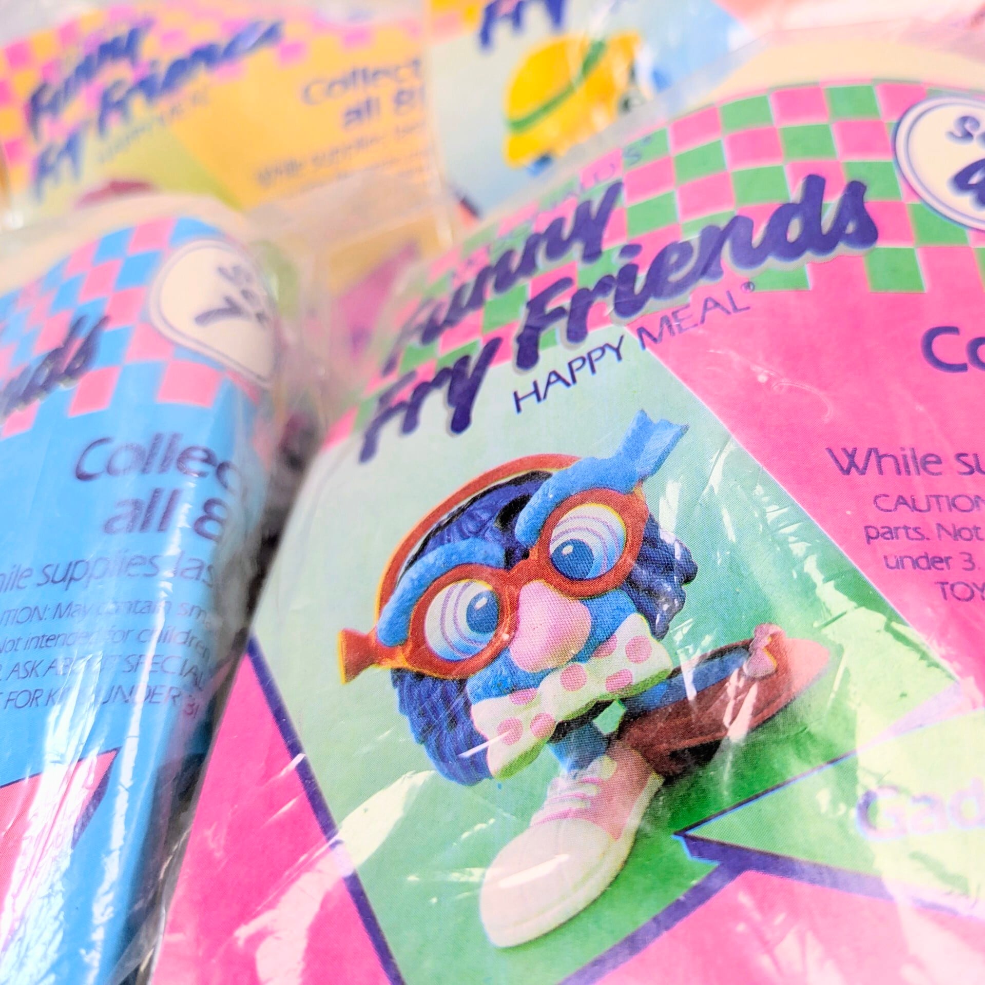 ☆DEADSTOCK / VINTAGE 1989☆【 McDonald's / マクドナルド 】1989 McDonald's Happy Meal Toy "Funny Fry Friends" 全8種SET / Happy Meal Toy / ミールトイ / フライキッズ / フライガイ / フライガール 〚アメリカン雑貨 アメトイ〛