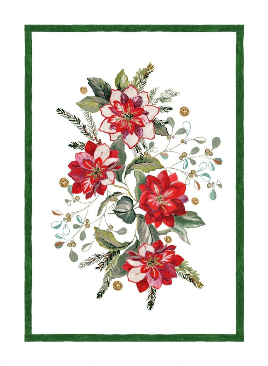 クリスマスリネンキッチンクロス エトワール ヴェルデ