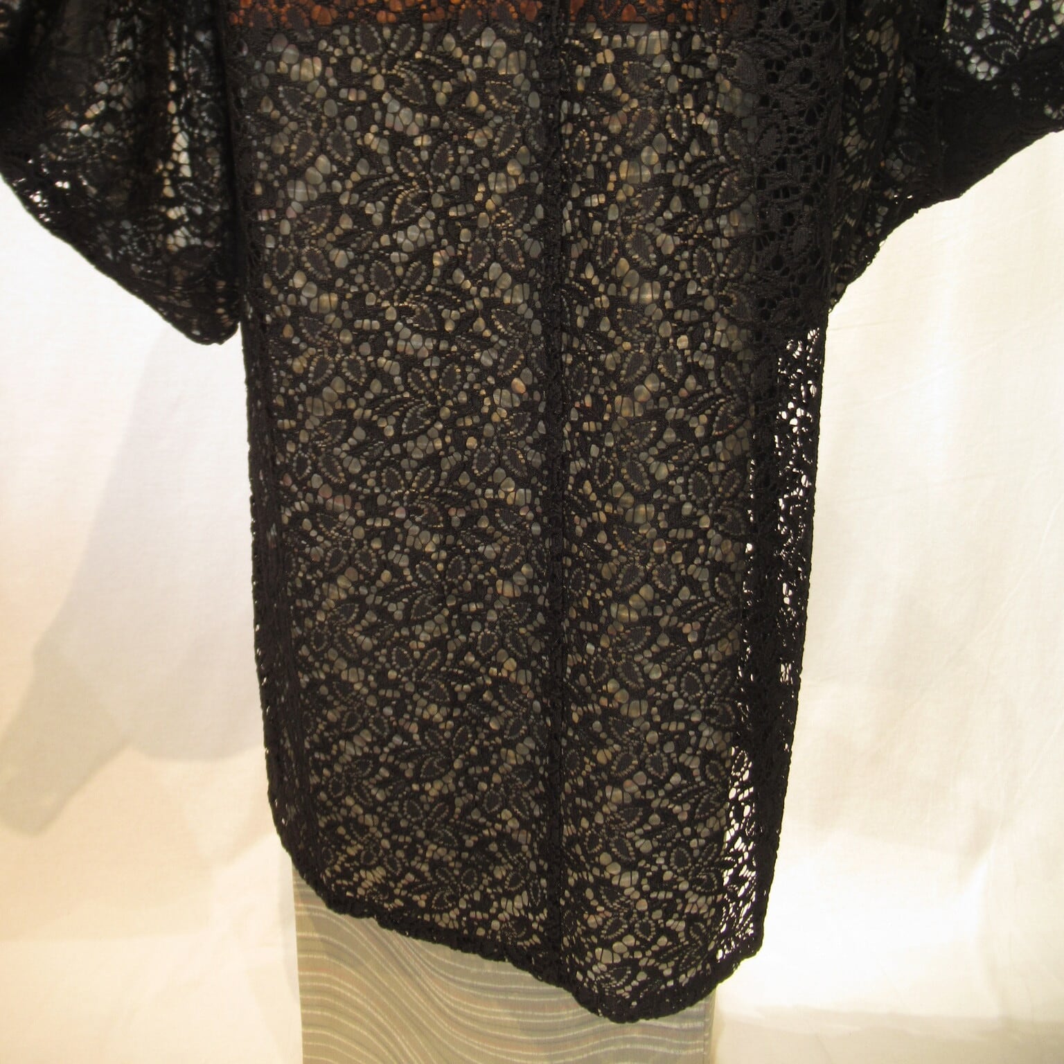 1702レース長羽織 花文様お仕立て品Long lace Haori. | リサイクル着物