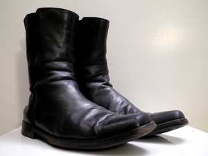 美品11万◆BOTTEGA VENETA ボッテガヴェネタ メンズ サイドゴア アンクル ショート ブーツ 黒40.5◆ スタイリッシュなスムースレザーモデル