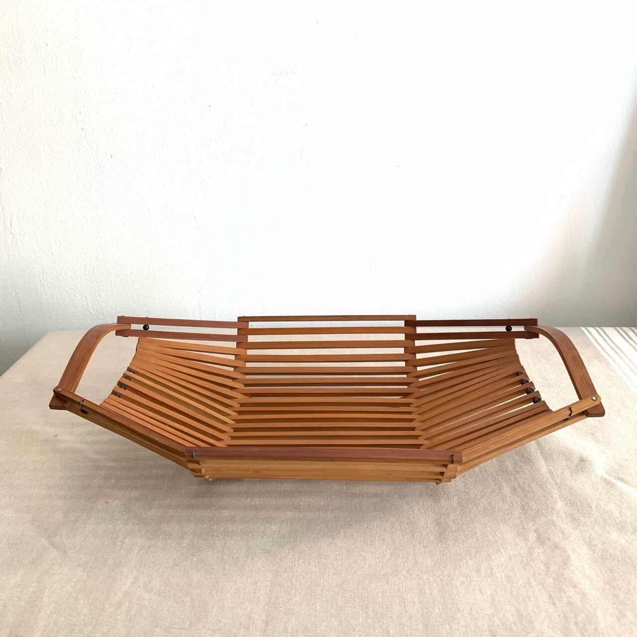 ビンテージ 竹トレー 古い竹製トレー 竹かご レトロ お洒落トレー