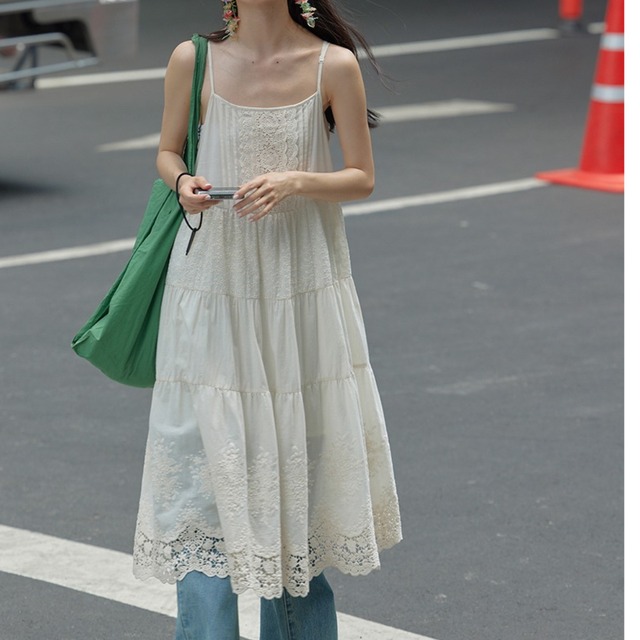 Lace Long Camisole Dress
