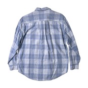Brooks Brothers ブルックスブラザーズ リネン&コットン チェック柄 長袖シャツ L/ブルー/sport