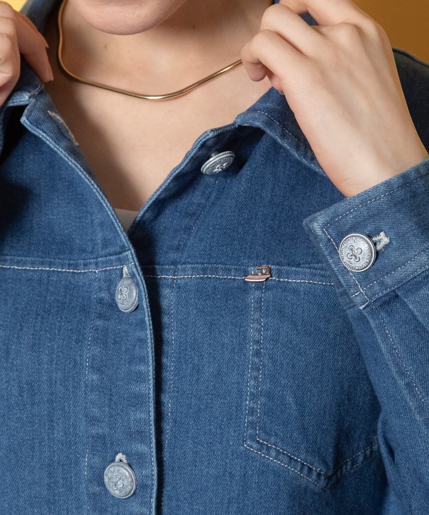 グラン山貴のデニム春アウタージャケットRespec Demim