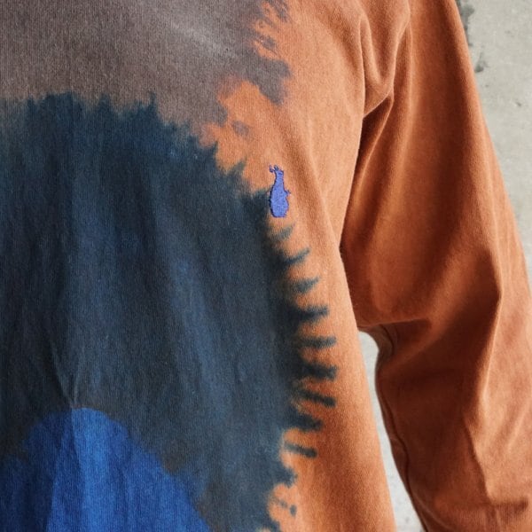 devadurga メンズ tシャツ 七分袖 泥染め 藍染め DROP 7/S CUT SEW 全1