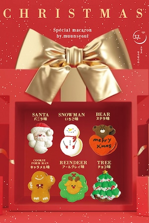 【期間限定】【数量限定】早い勝ち！MUUN Seoul X’mas Special Macaron クリスマス限定マカロン6個セットSpecial GIFT BOX (ギフト用) おうちカフェ トゥンカロン