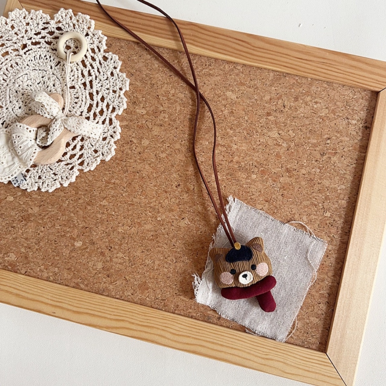 GOODSレトロ森風刺繍アニマルネックレス