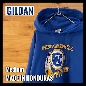 【GILDAN】フットボール west caldwell warriors プリント スウェット パーカー プルオーバー 古着