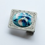 カトレア　凜　七宝焼のバックル　純銀張有線七宝