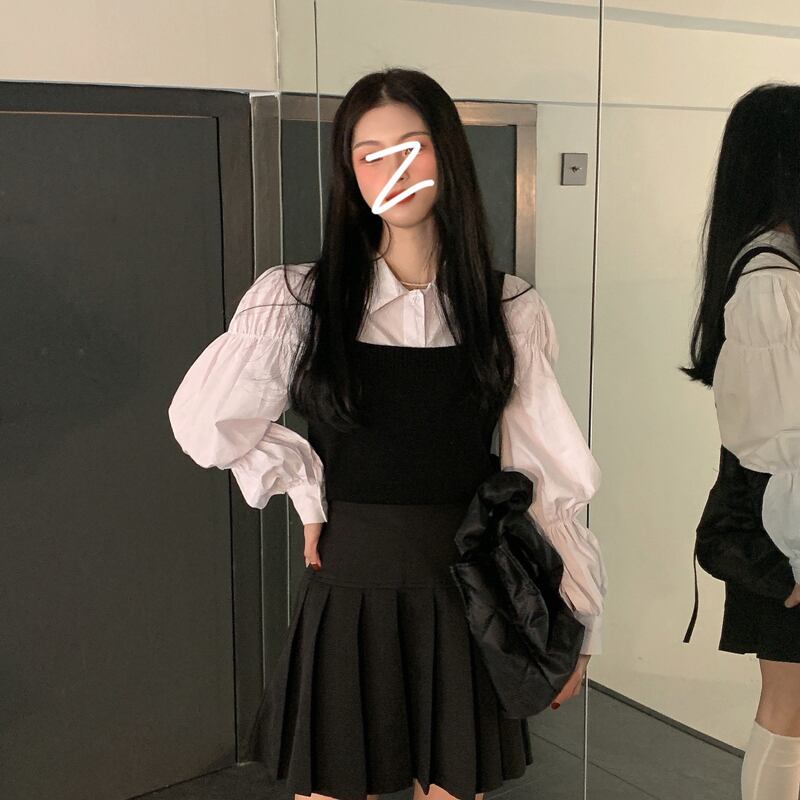 スタイルシャツ スプリングトップス ロング 春物 ブラックストロベリース99934669409