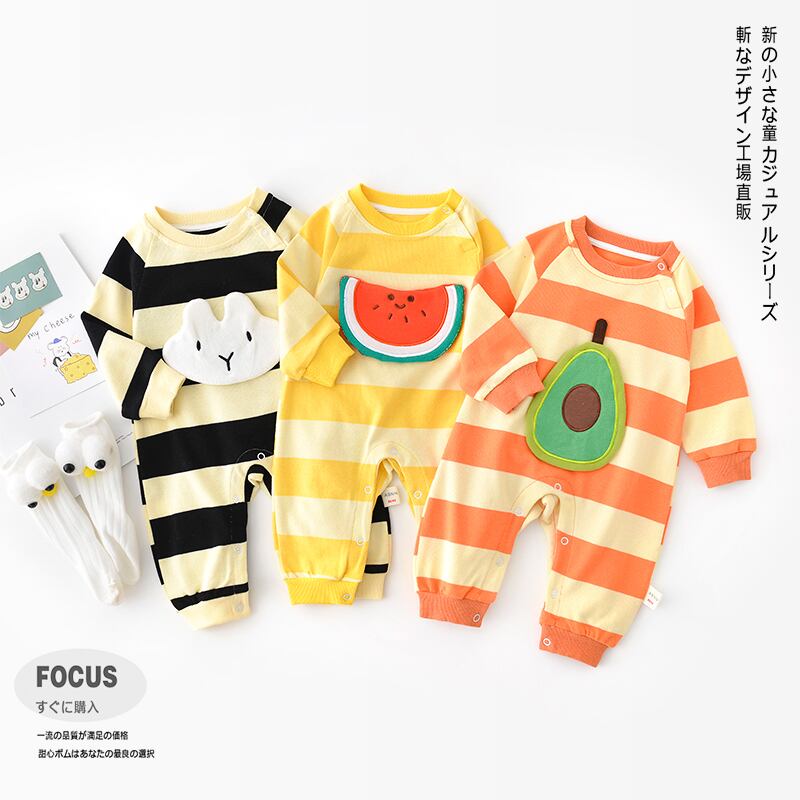 スプリングマルチカラープリント柄ストライプロングジャンプスーツ オールインワン 大人ガーリー スウィート キュート カジュアル 春物 超面白いベビーショップ7660290842