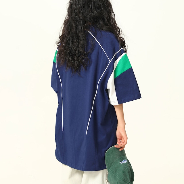 レーシングラインカラーブロックTシャツ 2col R02494