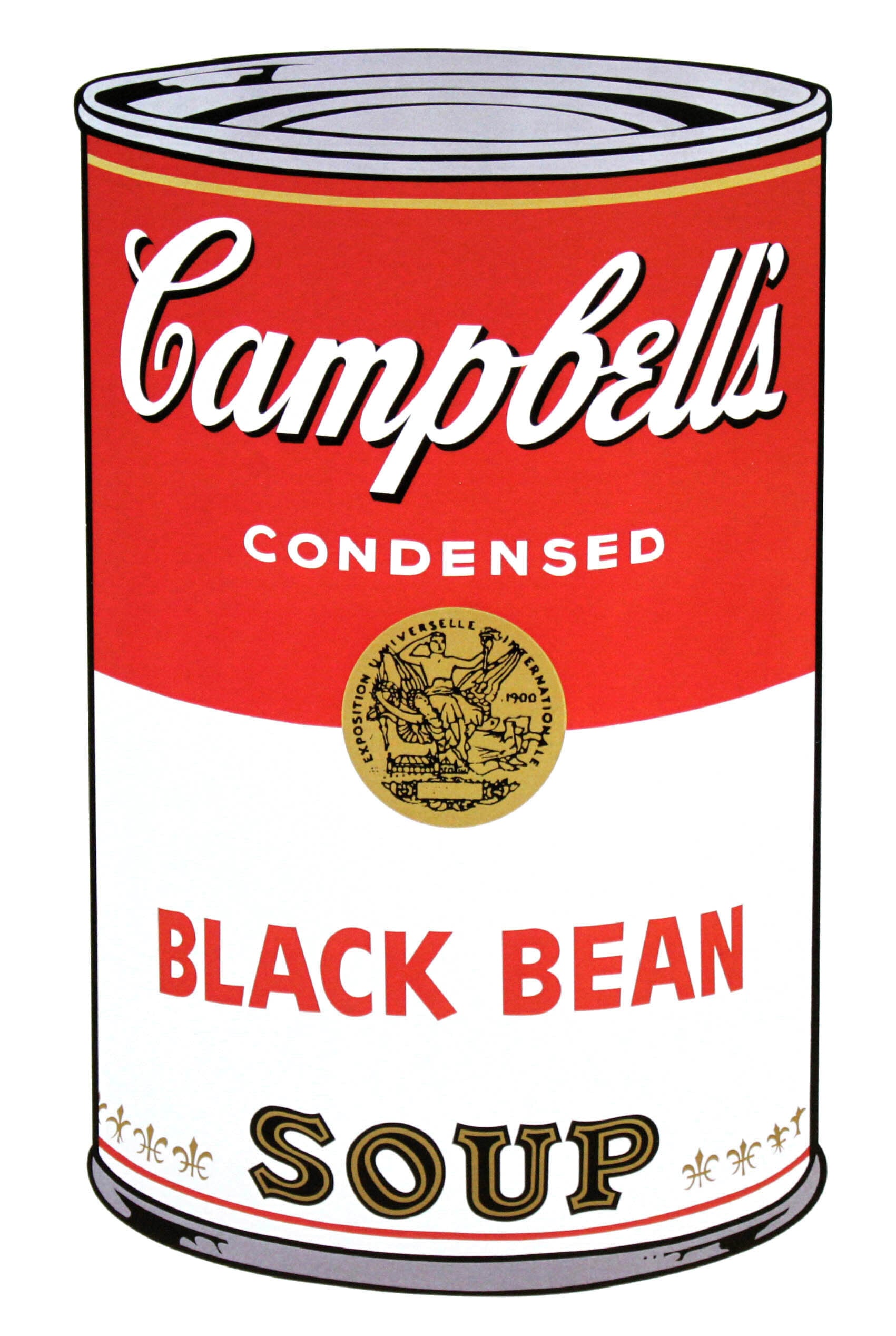 アンディ・ウォーホル「キャンベル・スープ(ブラックビーン)1968」展示用フック付大型サイズジークレ ポップアート 絵画