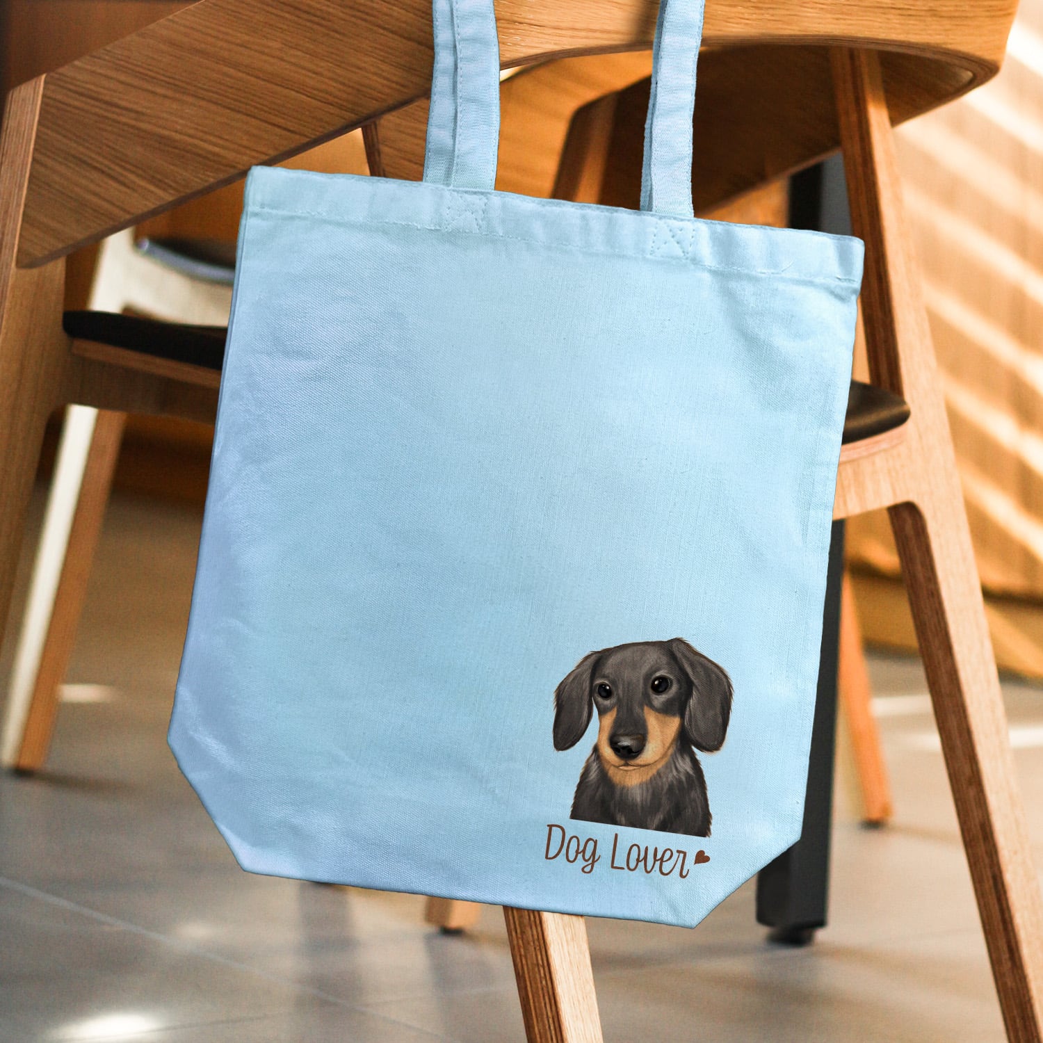 ダックスフンド 水彩画風 毛色7色 】 キャンバス トートバッグ 犬