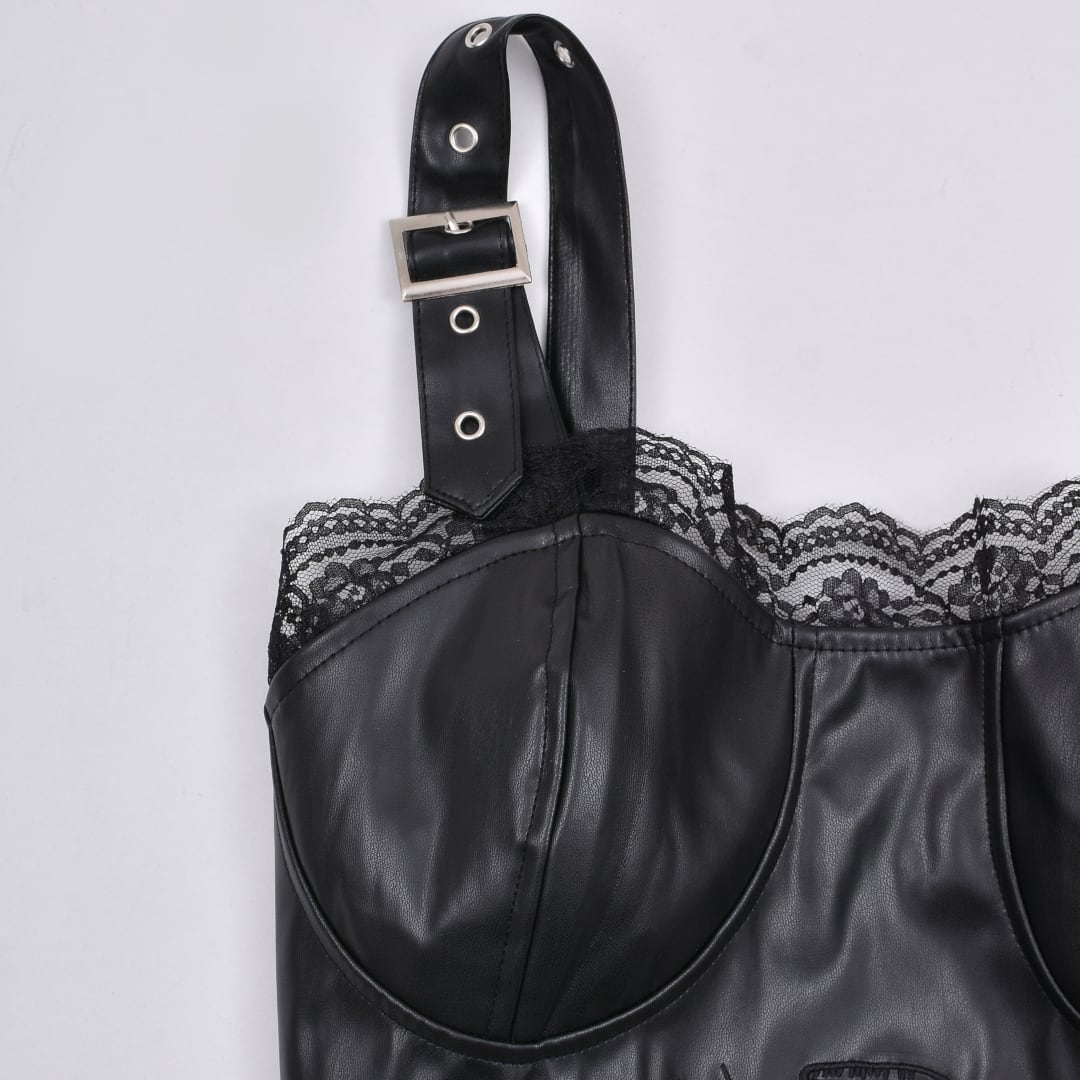 サブカル刺繍ロゴ☆レザービスチェ | VOLCAN&APHRODITE