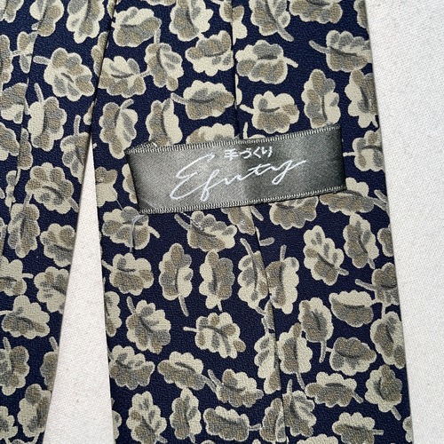 Vintage Japan tie 葉っぱ柄 緑 n-37