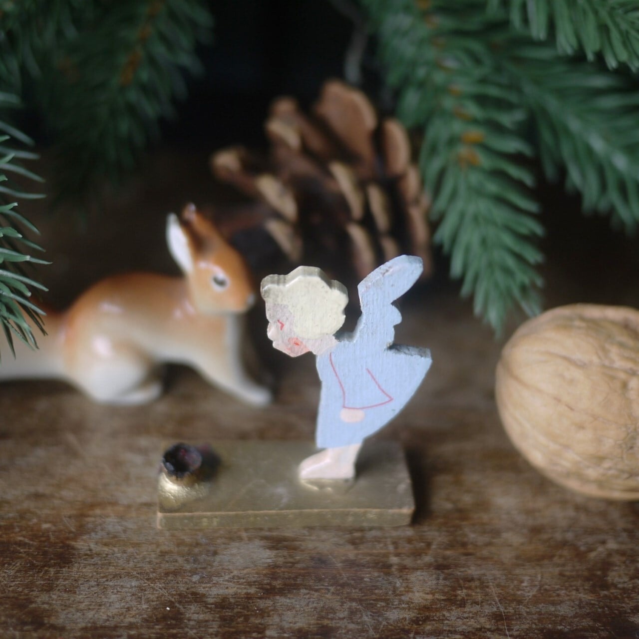 キャンドルホルダー 小さい天使 Märchen-Holzbild