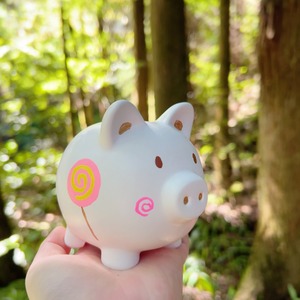 導きの白イノシシさん＊お金コイコイ貯金箱