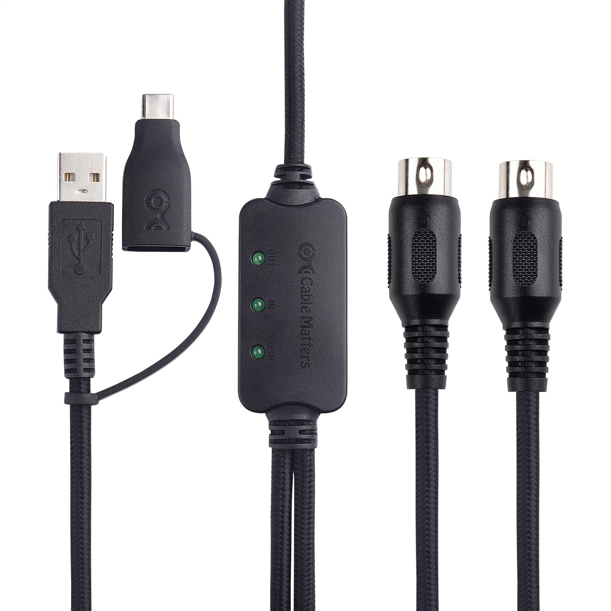 Cable Matters MIDI USB 変換ケーブル - 2m、MIDI ケーブル USBA/USBC