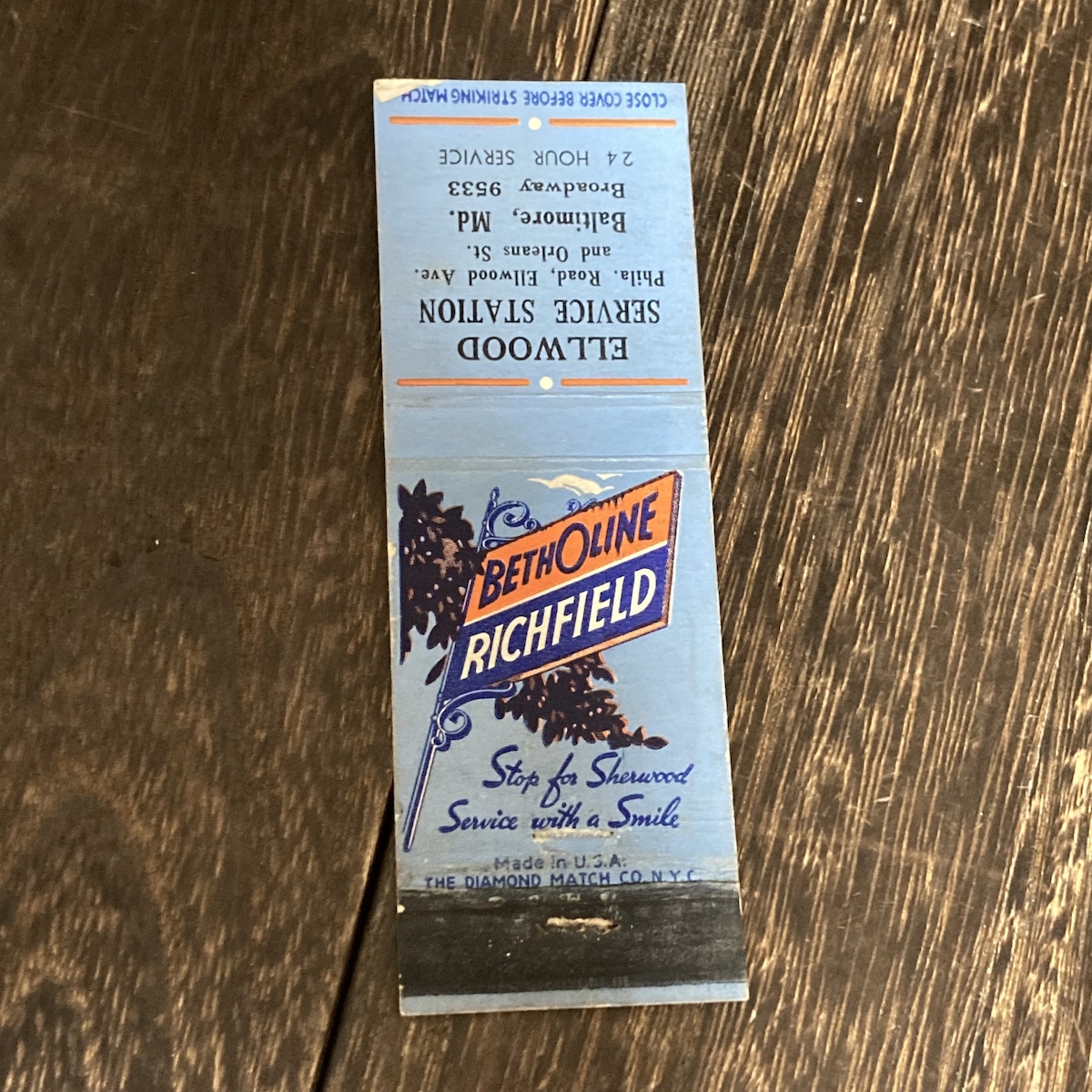 ELLWOOD SERVICE STATION ブックマッチ コレクション ビンテージ アメリカン雑貨 マッチラベル