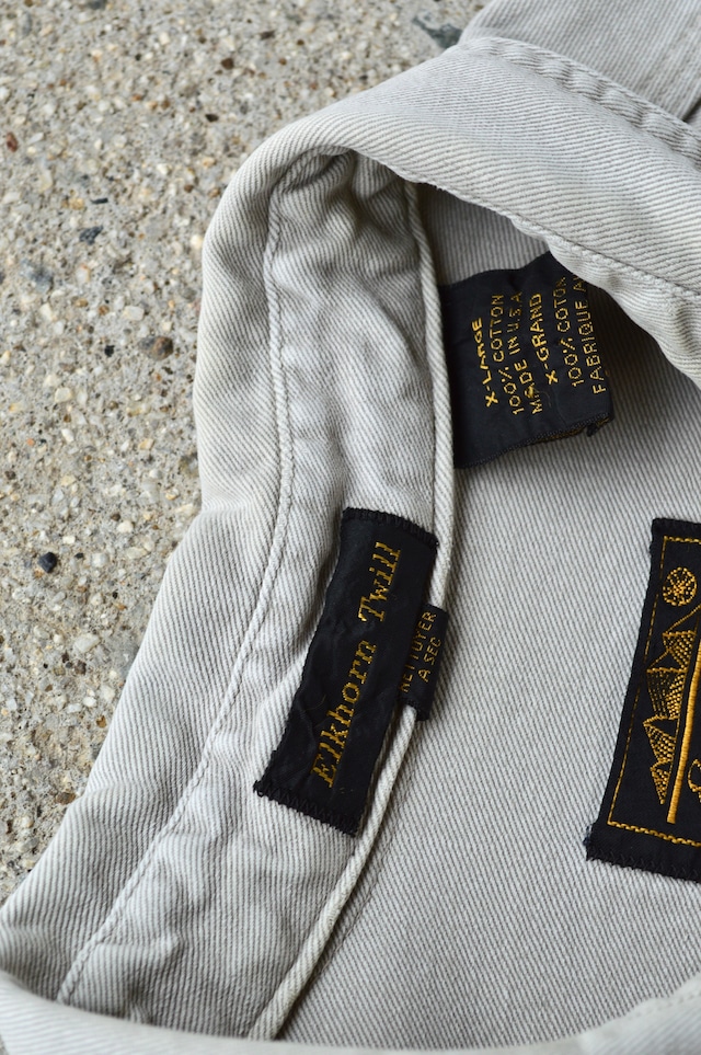 Eddie Bauer 1980's Eikhorn Twill Made in USA Heavy Twill Flap Work Shirt エディーバウアー 80s シャツ エルクホーンツイル