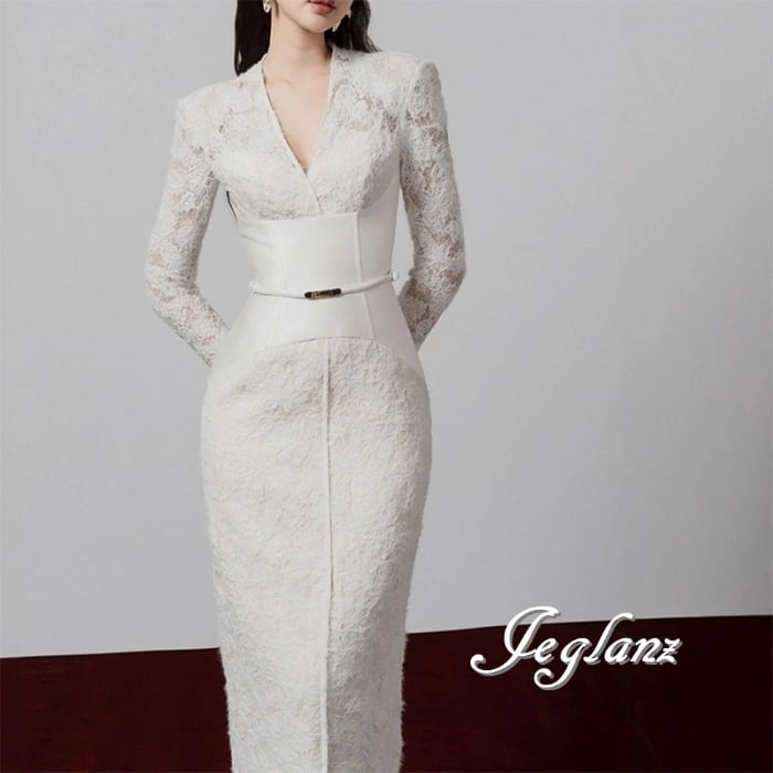 パーティ ドレス ワンピース 花柄 レース 刺繍 肌透け シック ♪(MB573)ζ