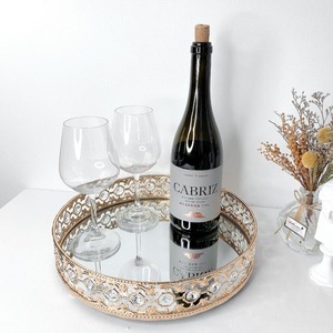 【即納商品】ゴールドレース円型ミラートレイ / 収納 / テーブルウェア [Mellifluous / メリフルアス]